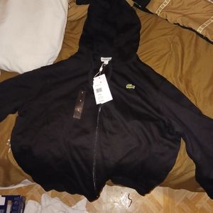 Lacoste black zip up hoodie